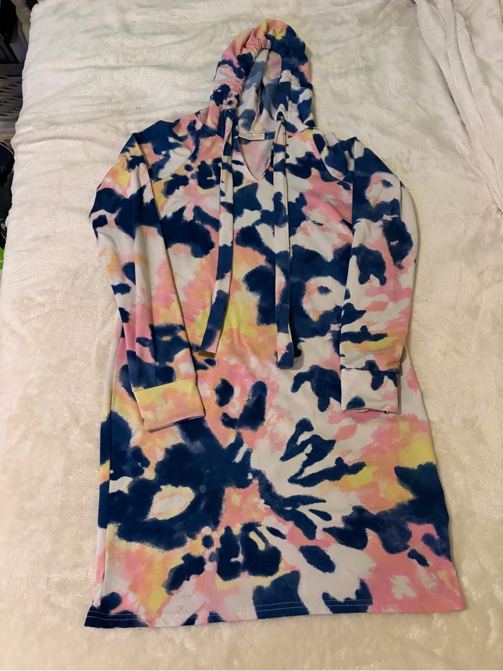 Womens Hooded Tie-Dye Dress